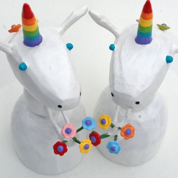 Toppers de pastel de boda unicornio