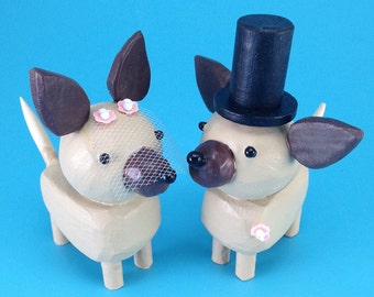 Chihuahua Wedding Cake Toppers