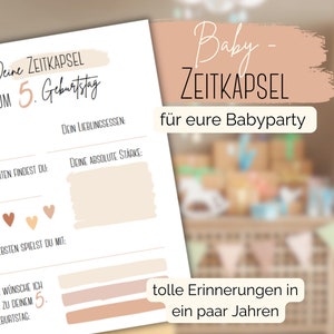Babyshower-tijdcapsule Herinneringen verzamelen op de babyshower PDF-download om af te drukken Babyshower-spel direct beschikbaar Natuurlijk