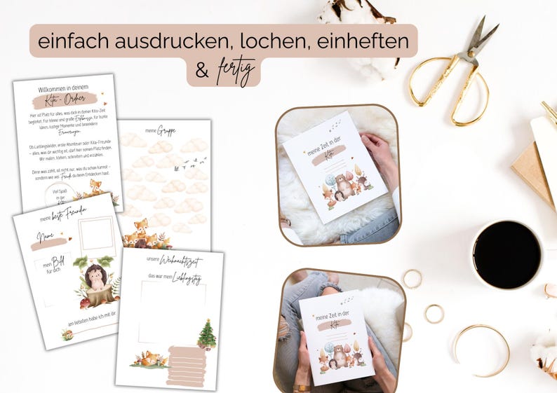 einfach ausdrucken, lochen, einheften und fertig!