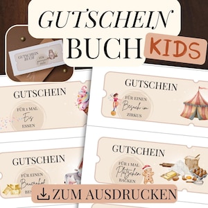 PDF template for vouchers for shared time: Download 15 vouchers for children, spontaneous gift, children's voucher booklet to print