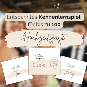 Hochzeit Fotospiel Partner finden für bis zu 100 Gäste + individualisierbare Karten PDF Download zum Ausdrucken Fine Art natur