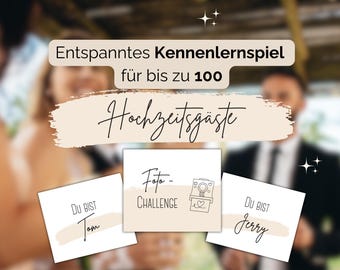 Wedding photo game find partner for up to 100 guests + customizable cards PDF download for printing Fine Art nature