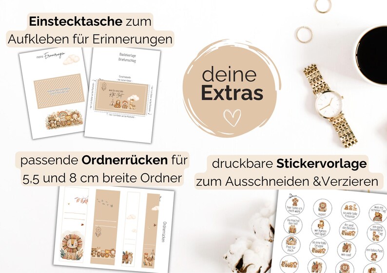 deine 3 Extras zum Ausschneiden und Aufkleben