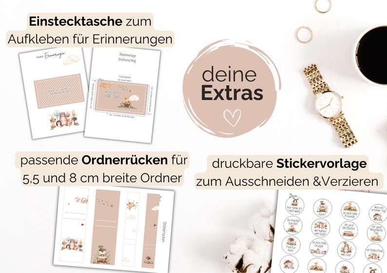 deine 3 Extras zum Ausschneiden und Aufkleben