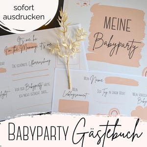 Babyparty Gästebuch zum Ausdrucken sofort verfügbar Geschenk zur Baby Party PDF Download zum Ausdrucken Erinnernungsbuch Boho natur