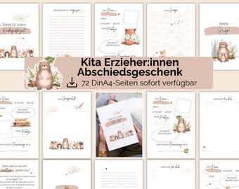 Regalo di commiato per le maestre d'asilo: modelli A4 stampabili da compilare, album dei ricordi per 30 bambini, regalo per la fine dell'anno scolastico.