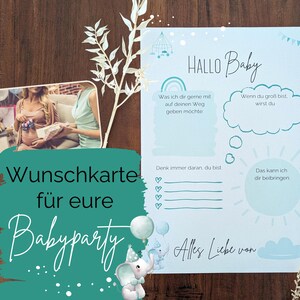 Tarjeta de deseos para baby shower para imprimir Regalo para fiesta de bebé PDF Descargar para descargar Boho verde