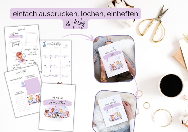 einfach ausdrucken, lochen, einheften und fertig!
