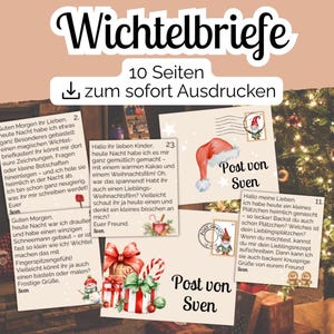 Printable Secret Santa Letters PDF: 24 Secret Santa Stories with Envelopes, Secret Santa Pranks, December 1st to 24th, Digital Download, Christmas