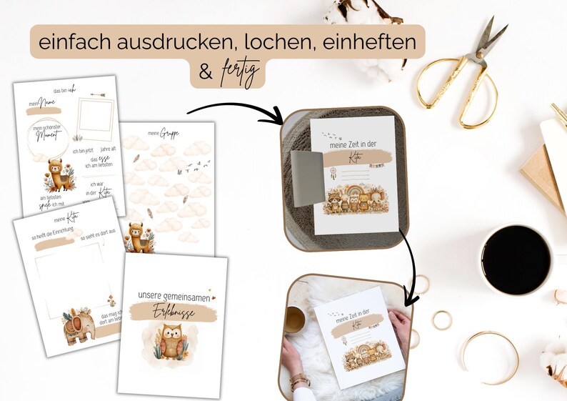 einfach ausdrucken, lochen, einheften und fertig!