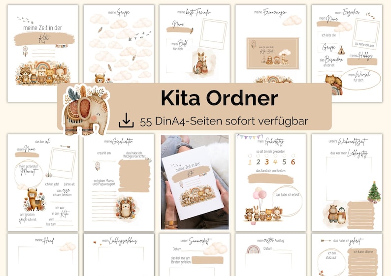 Kita Portfolio Vorlagen mit 55 Seiten sofort Download