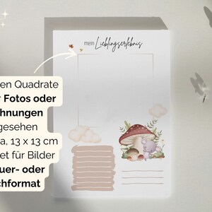 die leeren Quadrate sind für Fotos oder Zeichnungen vorgesehen - im praktischen 13 x 13 cm Format, damit sowohl Hoch- als auch Querformat Fotos passen