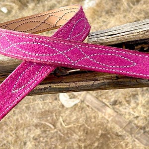 Custom Handmade Leather Belt with Gunslinger Stitching.