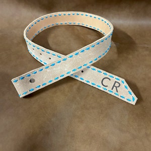 Custom Handmade Buckstitched Leather Belt