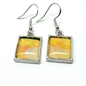 Small Square Earrings - Morning Sky 2