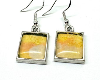 Small Square Earrings - Morning Sky 2