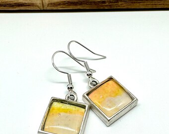 Small Square Earrings - Morning Sky 1