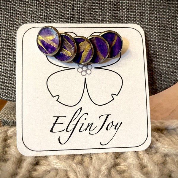 VINES Buttons - Purple and Gold