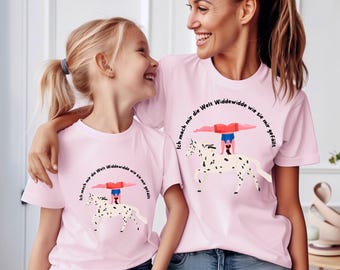 I make the world as I like it T-shirt, children's T-shirt, horse, pee