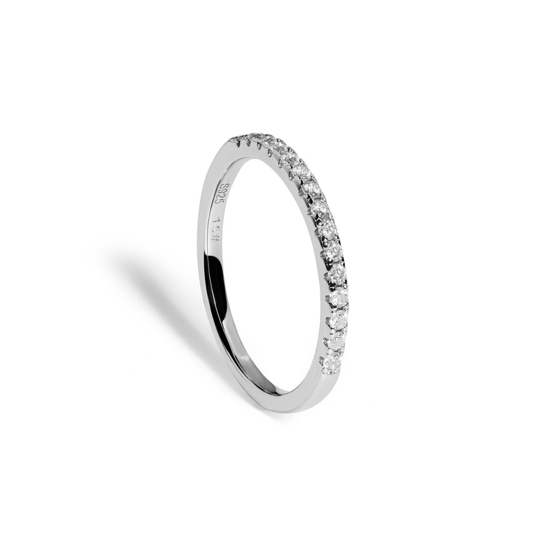 1 Carat Moissanite 925 Sterling Silver Half-Eternity Ring
