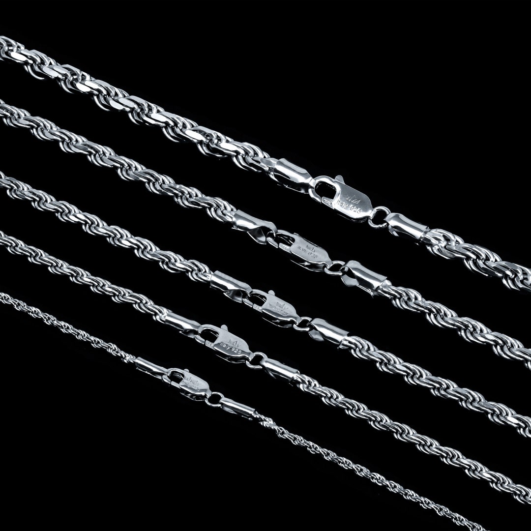 Silver Rope Chains 1.5mm-4mm 18