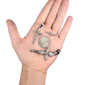 Cross Jesus Piece Crucifix Religious Pendant Necklace Real Solid 925 Sterling Silver Mens Womens Pendants Small-Medium-Large image 7