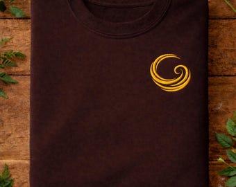 Bluza z haftem Air Element Minimalistyczny symbol powietrza Bluza z okrągłym dekoltem Duchowa estetyka Unisex Streetwear Odzież Wind Element