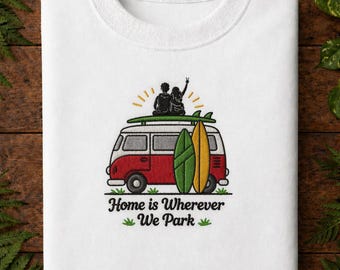 Van Life Sweatshirt Embroidered Camper Van Hoodie Boho Travel Pullover, Wanderlust Gift, Roadtrip Outfit, Cozy Streetwear, Festival, Camping
