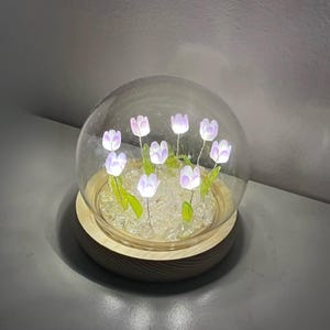 Handmade LED Tulip Flower Night Light – DIY Bedside Lamp, Bedroom Decor, Gift for Birthday or Christmas