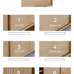 Massivholz Sideboard, Mid Century Sideboard, Holz Buffet, Regal, Wohnzimmer Möbel Bild 4