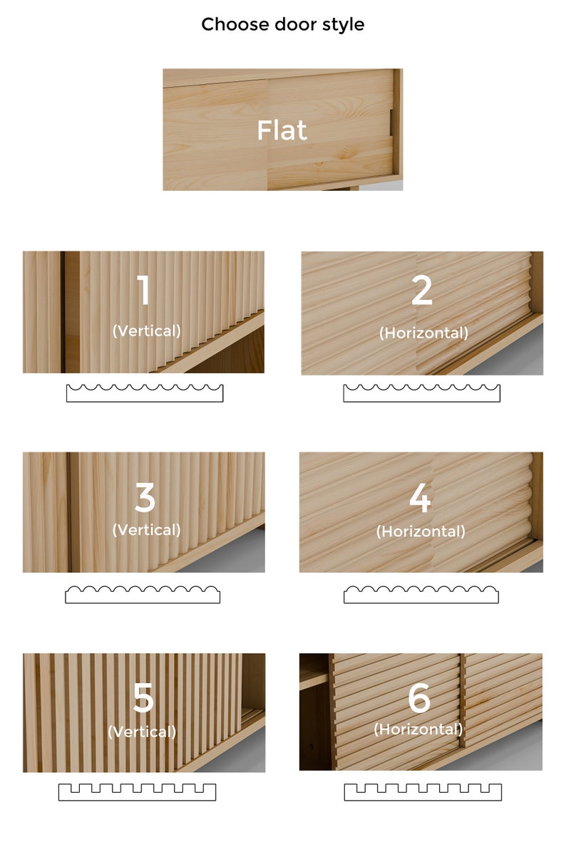 Massivholz Sideboard, Mid Century Sideboard, Holz Buffet, Regal, Wohnzimmer Möbel Bild 4
