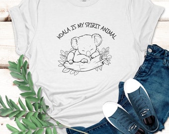 Koala Shirt, Unique Gift, Unique Shirt, Spirit Animal, Gift for her