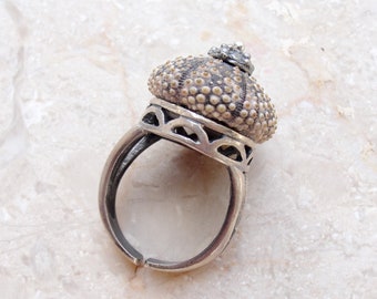 Sea Urchin Ring Sterling Silver Brown Sultan Ring