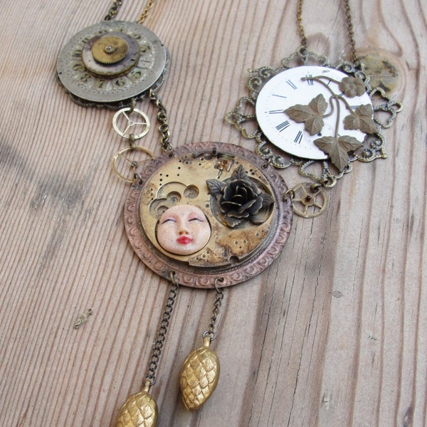 The Time Traveler's Wife Necklace Statement Steampunk Necklace