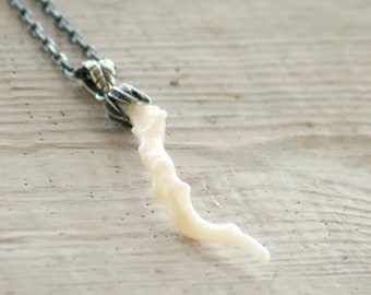 Sterling Silver Sea Coral Necklace: Vintage White Branch Pendant