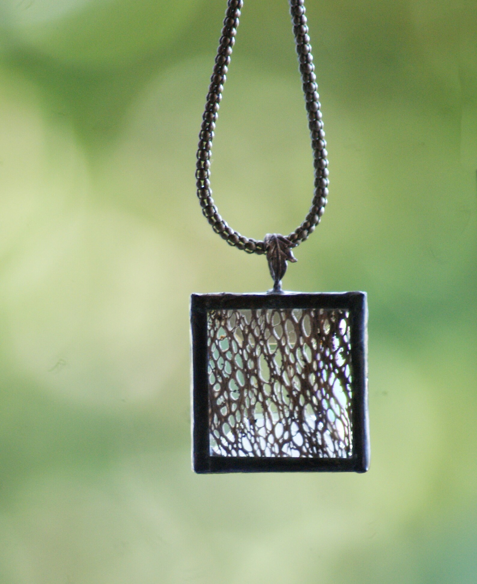 Skeleton Tree Bark Necklace Palm Tree Bark Glass Metal Etsy