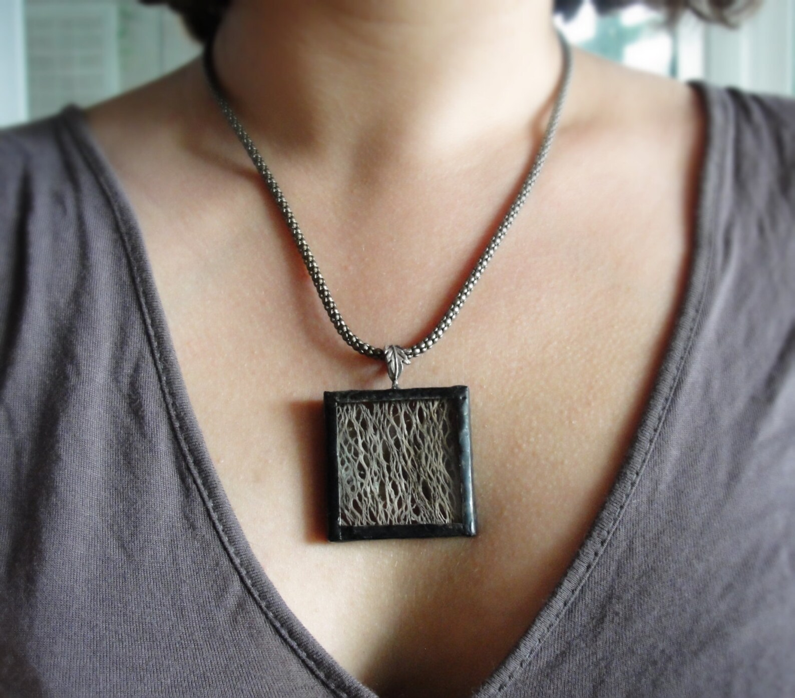 Skeleton Tree Bark Necklace Palm Tree Bark Glass Metal Etsy