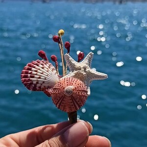 Sea Urchin Boutonniere - Beach wedding, Starfish Seashell Sea urchin, Burgundy Boutonniere, Beach Boutonniere, Groom, Nautical Wedding