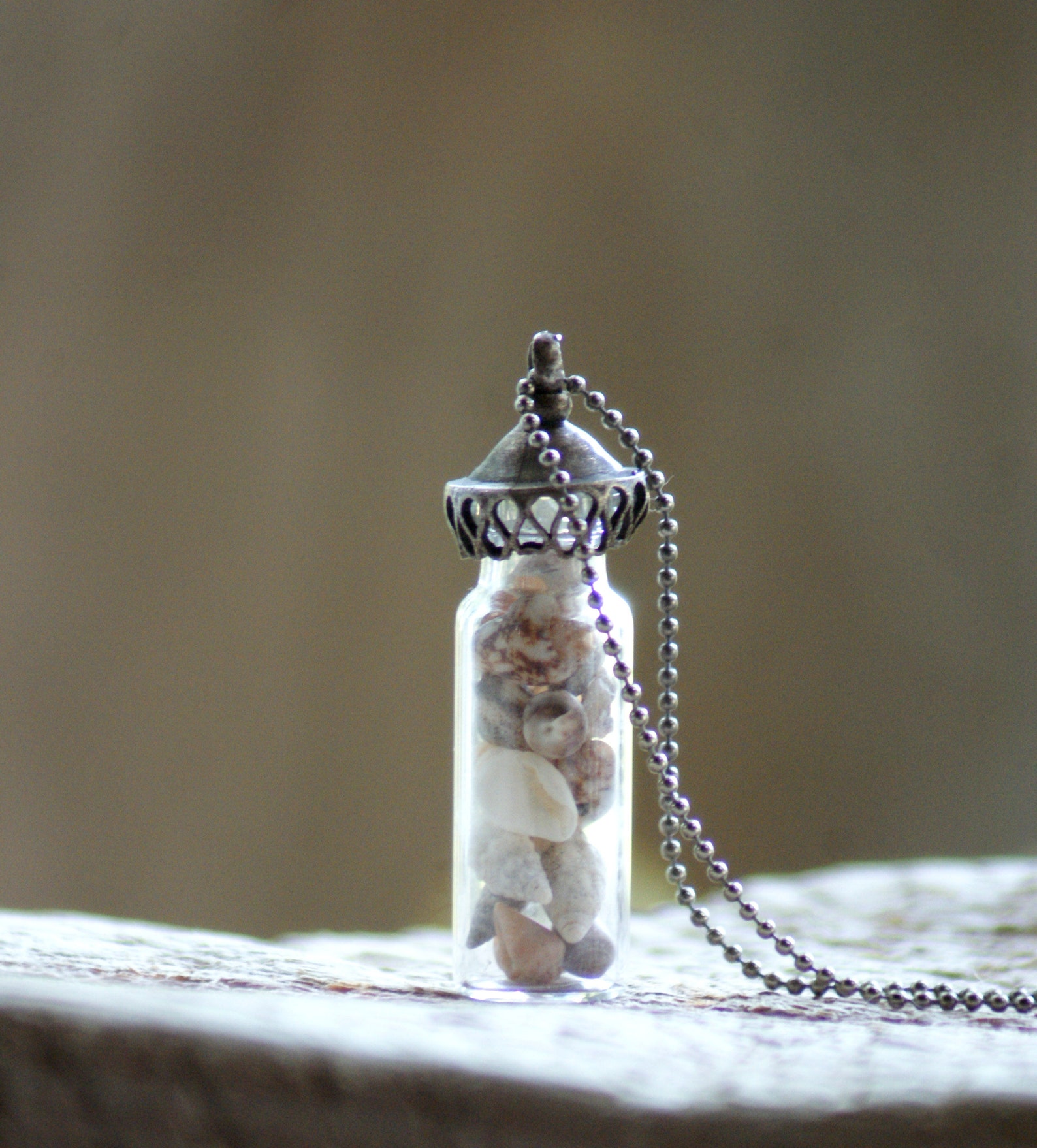 Shell Bottle Necklace Sea Treasure Collection A Piece of the Ocean With ...