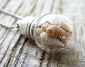 Shell Bottle Necklace - Sea Treasure Collection- A Piece of the Ocean With Me