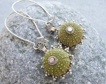 Sea Urchin Earrings - Special Green Earrings