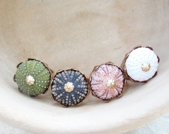 Sea Urchin Ring - Vintage Ring - Pick Your Color - Pink Brown Green White