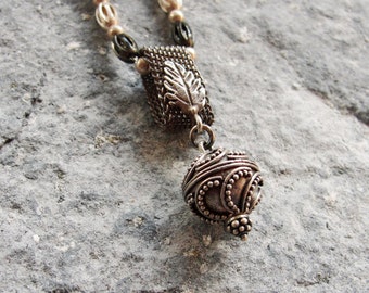 Bohemian Silver Necklace Oxidized Sterling Silver Boho Necklace Handwoven Ethnic Jewelry