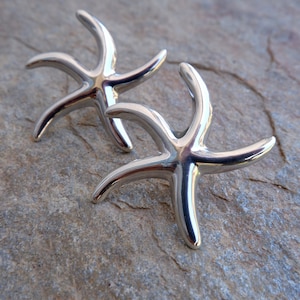 Sterling Silber Seestern Ohrringe, Meerjungfrau Seastar Schmuck, moderne Ozean Ohrstecker