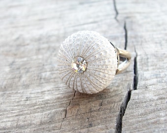 Sea Urchin Ring - Sterling Silver White Sultan Ring