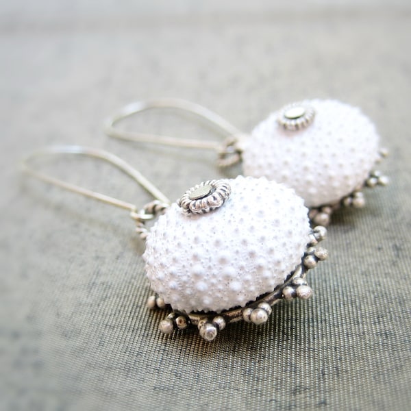 Sea Urchin Collection - Special White Earrings