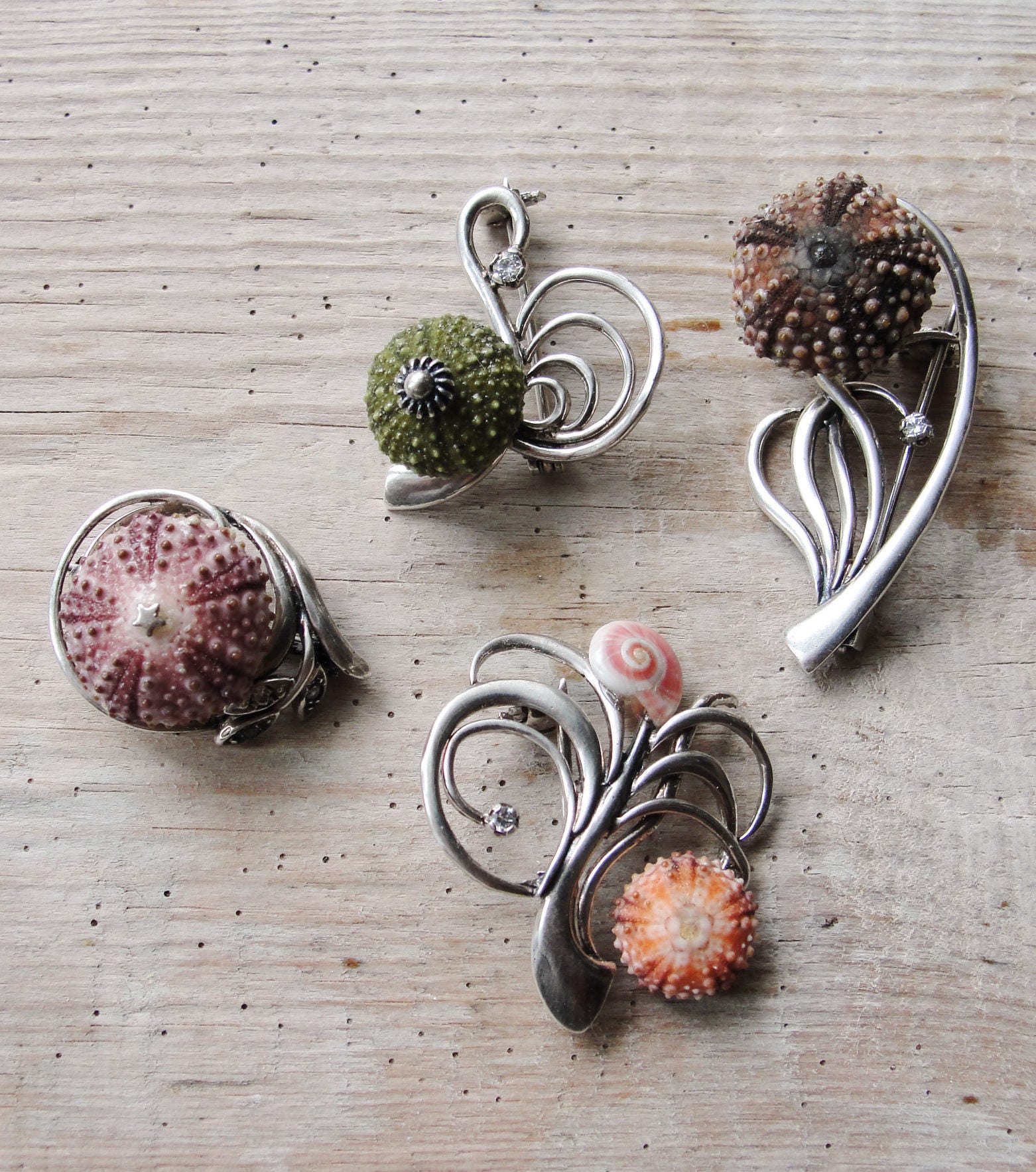 Handcast Sea Urchin Brooch In Fine Pewter – Beach & Shell Themed Jewelry Gift By William Sturt