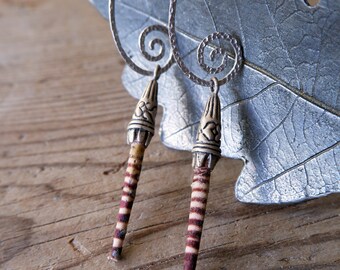 Sea Urchin Spine Earrings Purple Striped Sea Urchin Spines Earrings