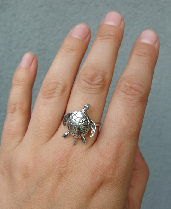 Buy Sterling Silver Sea Turtle Ring Moving Articulated Turtle